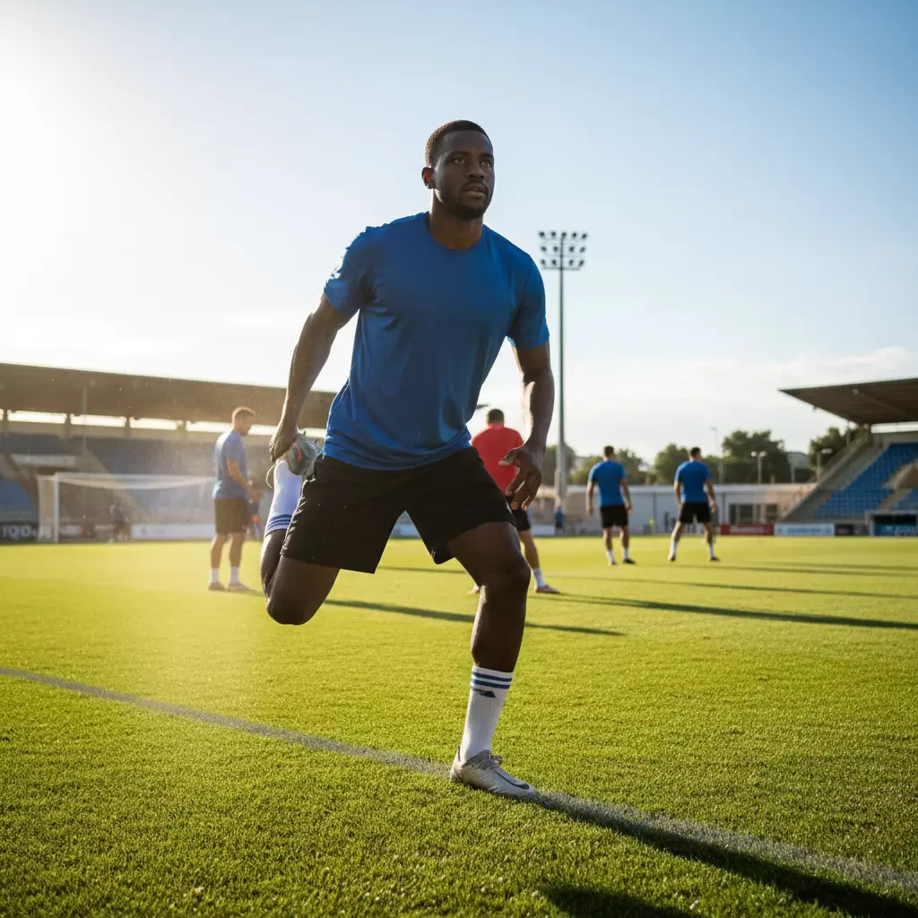 Thực hiện bài tập khởi động trước trận đấu giúp tránh chuột rút vọp bẻ hiệu quả