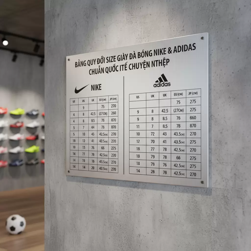 Bảng quy đổi size giày là căn cứ quan trọng để chọn giày chuẩn từ các thương hiệu lớn