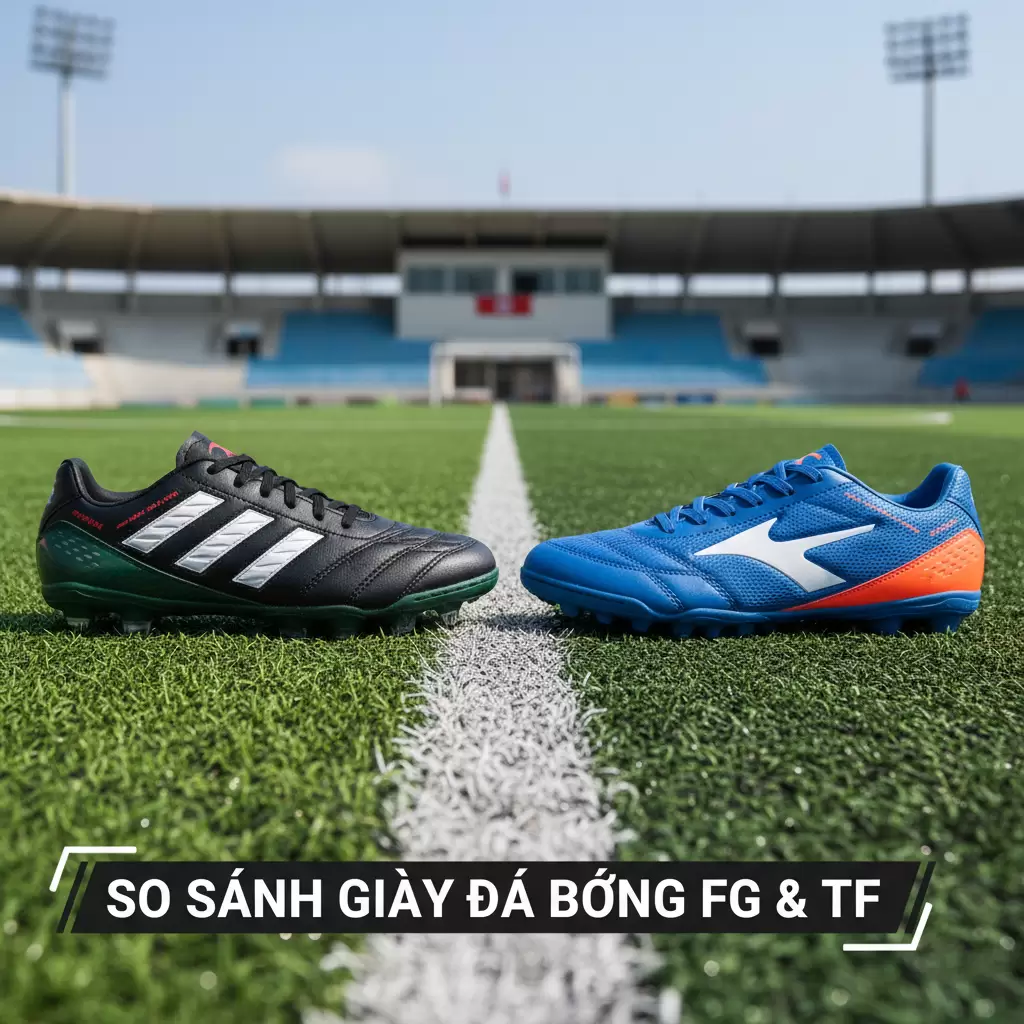 Sự khác biệt rõ rệt về thiết kế giữa giày đinh FG và giày đinh TF