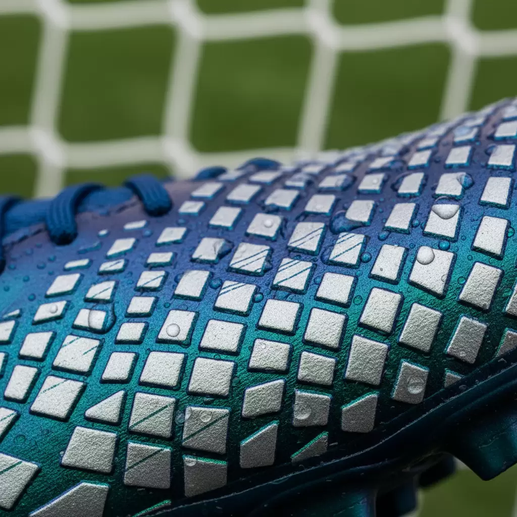 Thiết kế bề mặt giày giúp tăng độ bám và độ chính xác trong từng cú sút