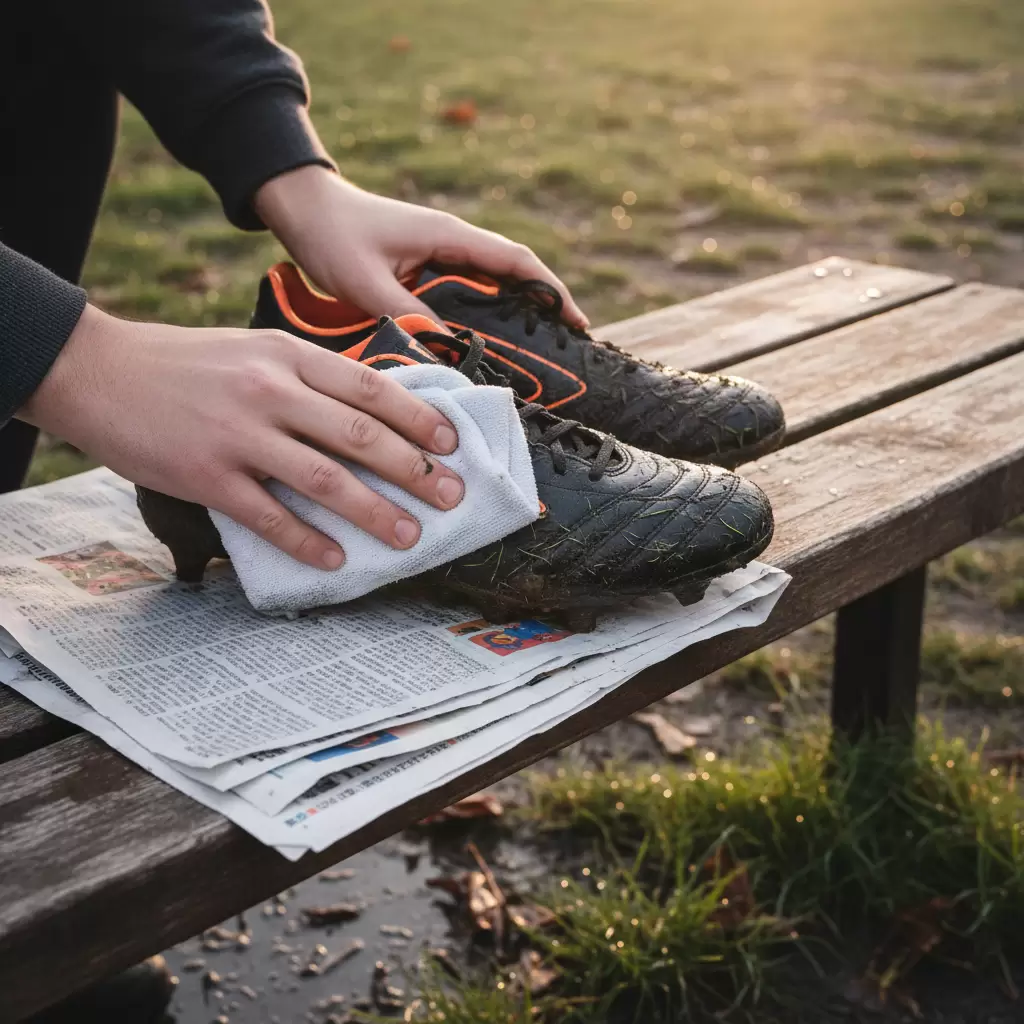 Vệ sinh và làm khô giày đúng cách sau khi gặp mưa để duy trì độ bền của chất liệu da