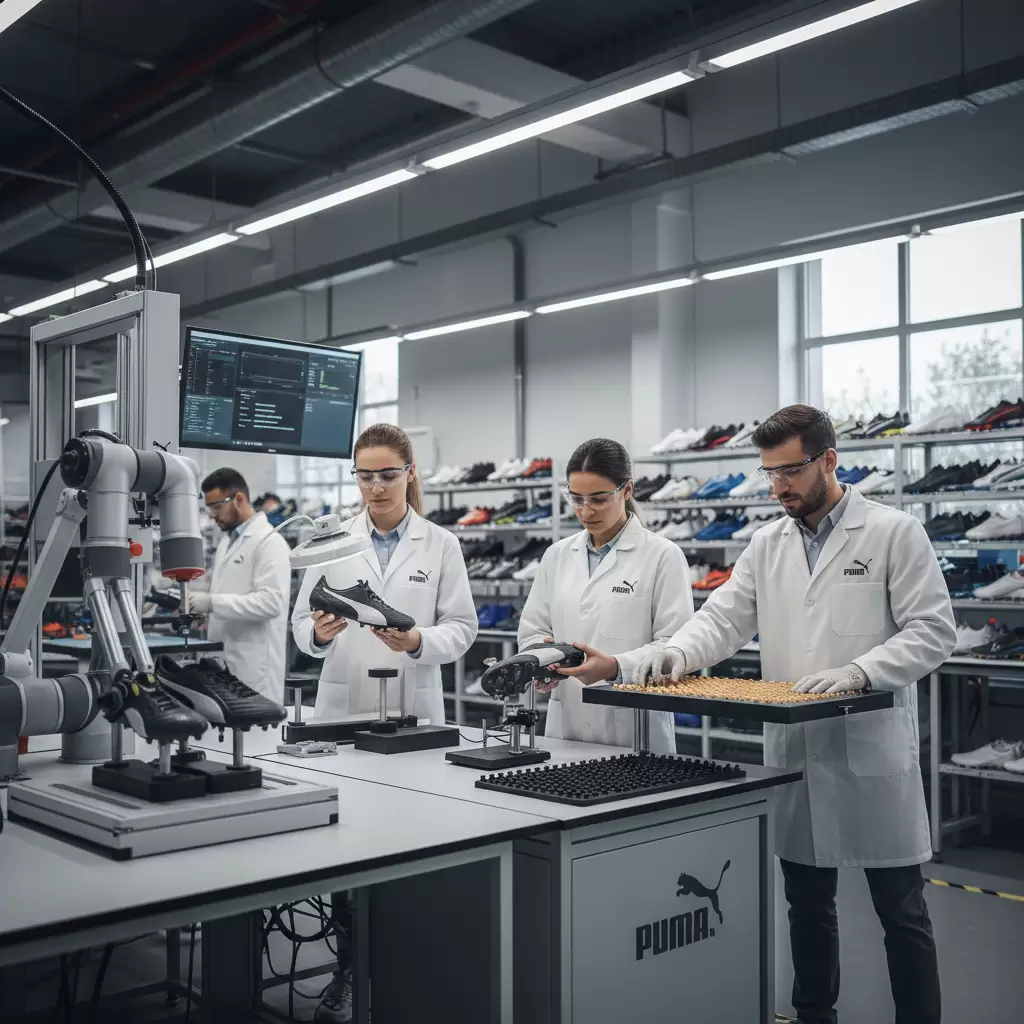 Quy trình gia công nghiêm ngặt đảm bảo mỗi đôi giày Puma đều đạt tiêu chuẩn chất lượng cao nhất