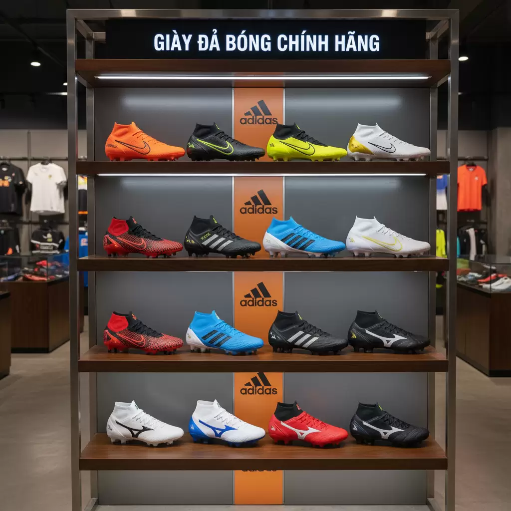 Sự đa dạng về thương hiệu và mẫu mã giày đá bóng chính hãng tại Goo Sport