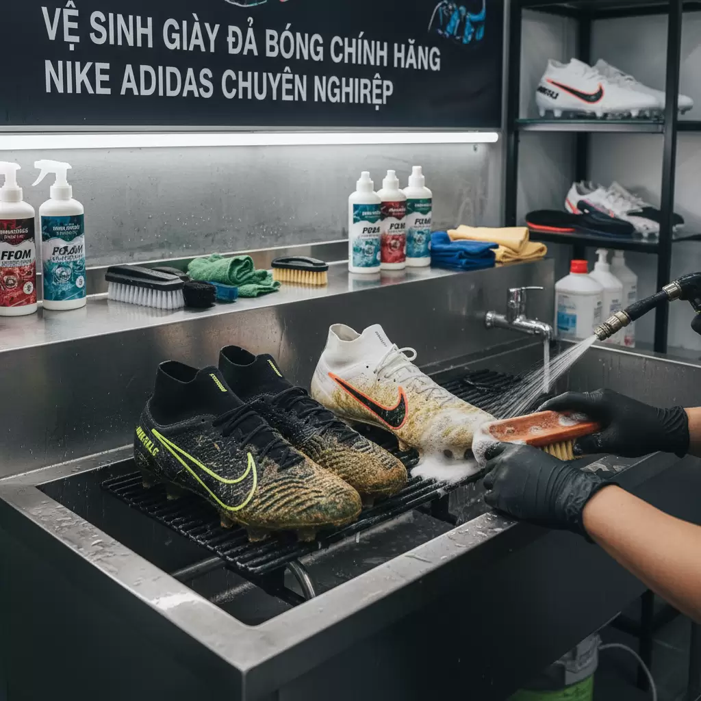 Chăm sóc giày đá bóng chính hãng đúng cách giúp duy trì độ bền và hiệu suất thi đấu