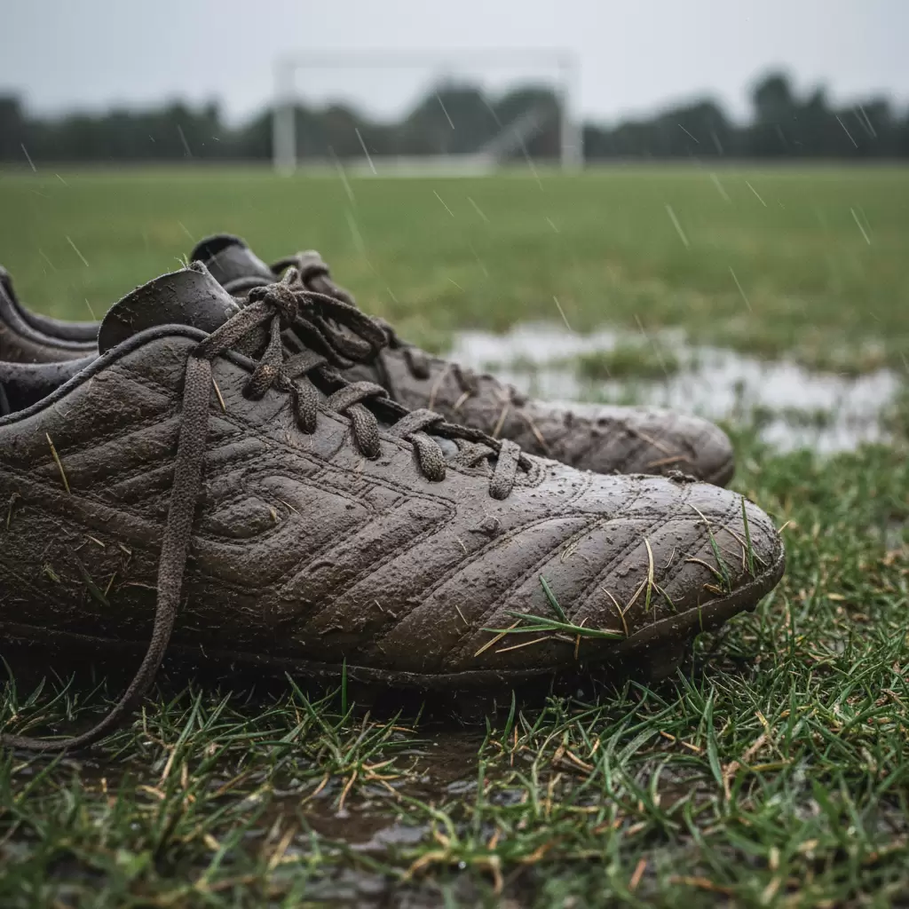 Tác động tiêu cực của nước mưa và bùn đất đối với chất lượng giày đá bóng