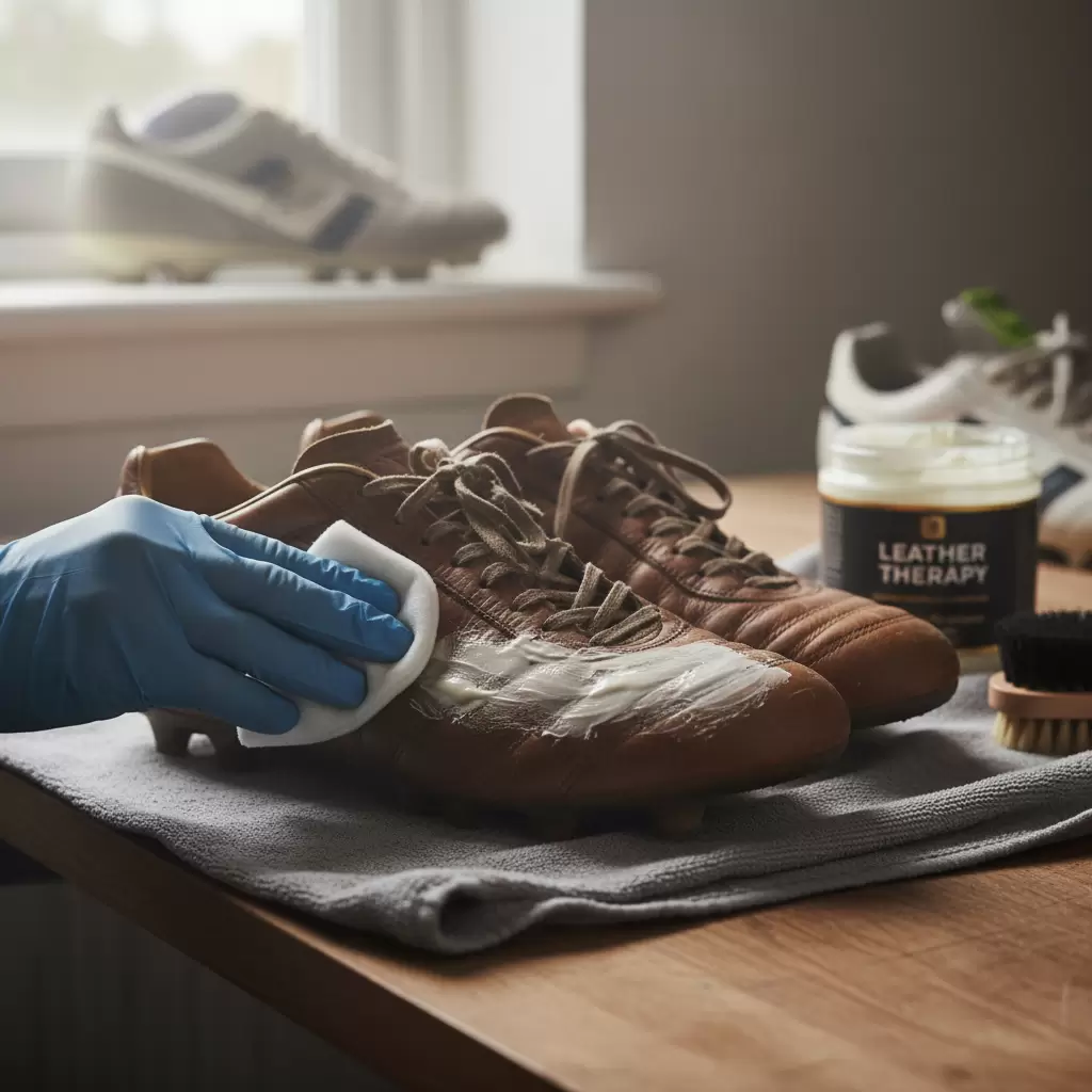 Thoa kem dưỡng chuyên dụng giúp da giày luôn mềm mại và ngăn ngừa tình trạng nứt nẻ