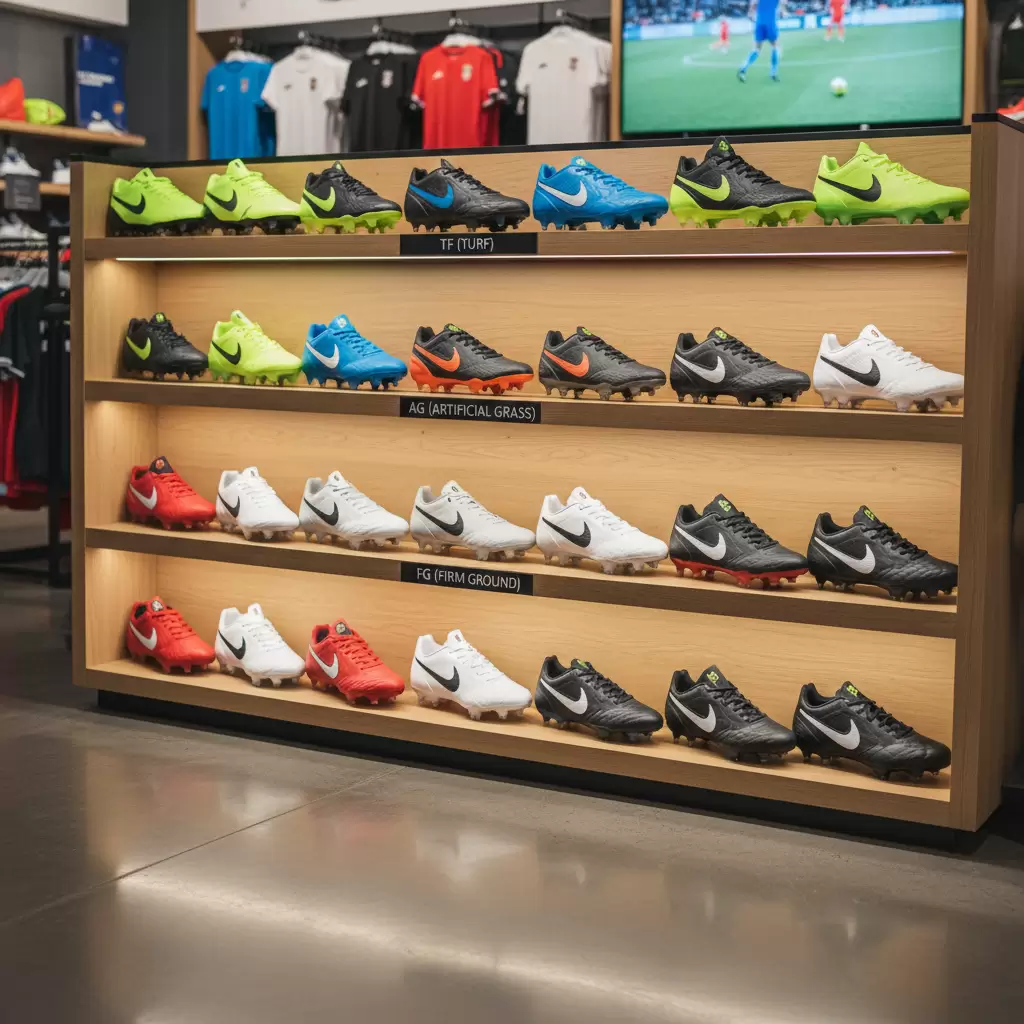 Phân loại giày theo loại đinh giúp việc lựa chọn đôi giày phù hợp với mặt sân trở nên nhanh chóng