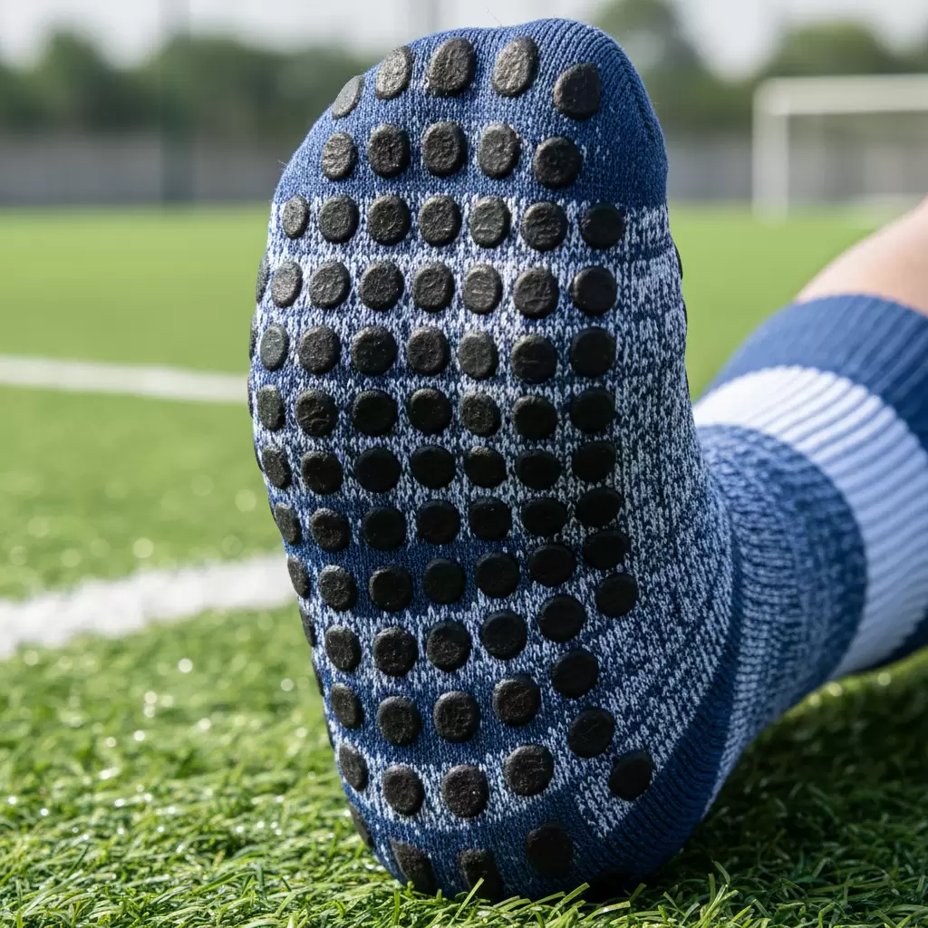 Hệ thống hạt cao su chuyên dụng giúp loại bỏ hoàn toàn hiện tượng trượt chân trong giày