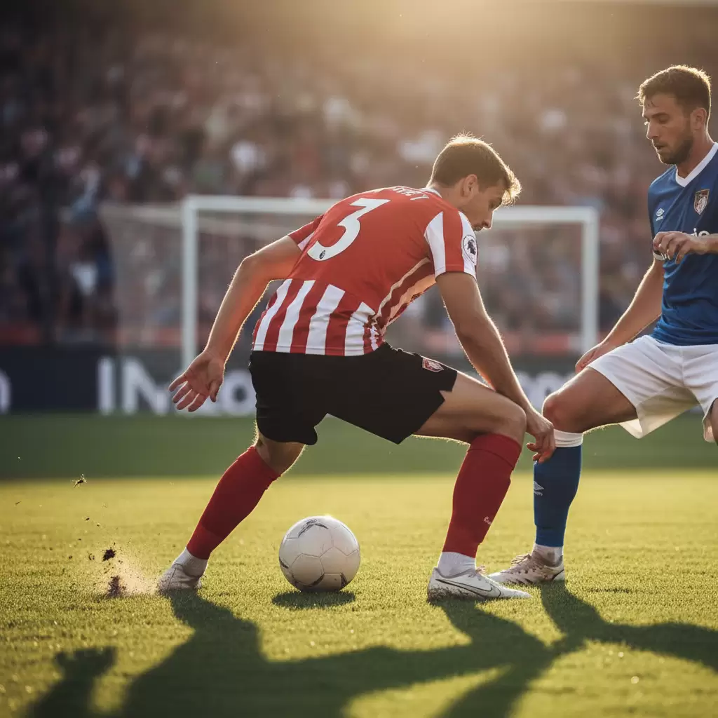 Sử dụng trọng tâm thấp và cơ thể để tạo khoảng cách an toàn cho trái bóng