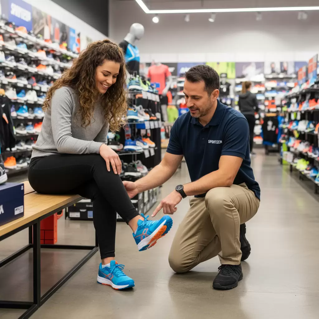 Đội ngũ tư vấn chuyên nghiệp giúp khách hàng lựa chọn size giày chuẩn xác nhất