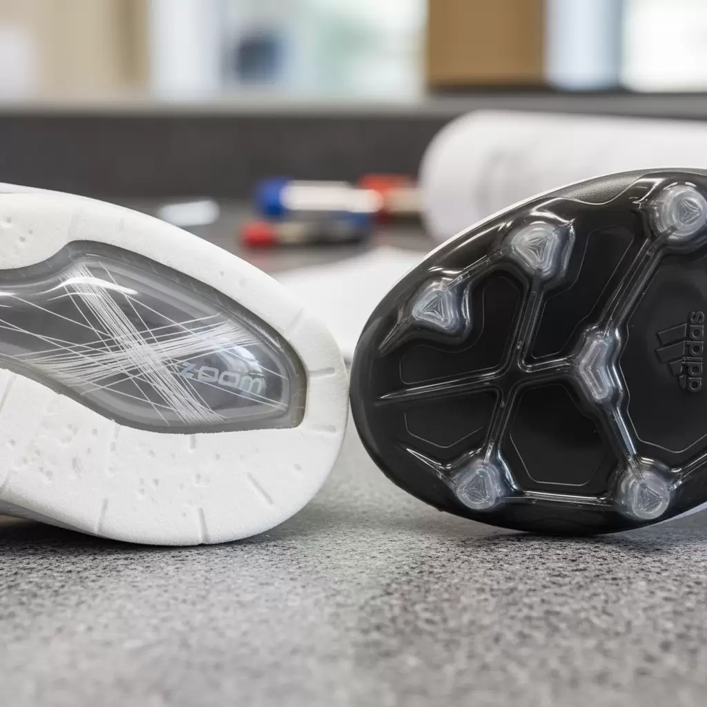 Sự khác biệt giữa bộ đệm Zoom Air của Nike và khung đế Speedframe của Adidas