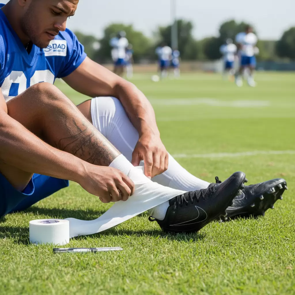 Nắm vững cách dán băng keo thể thao hỗ trợ thi đấu bóng đá giúp cầu thủ tự tin hơn trên sân