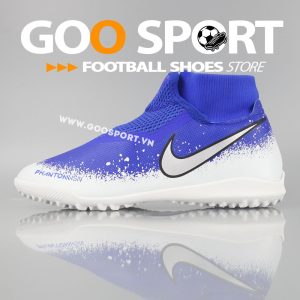 Nike Phantom Vision TF cổ cao trắng xanh dương