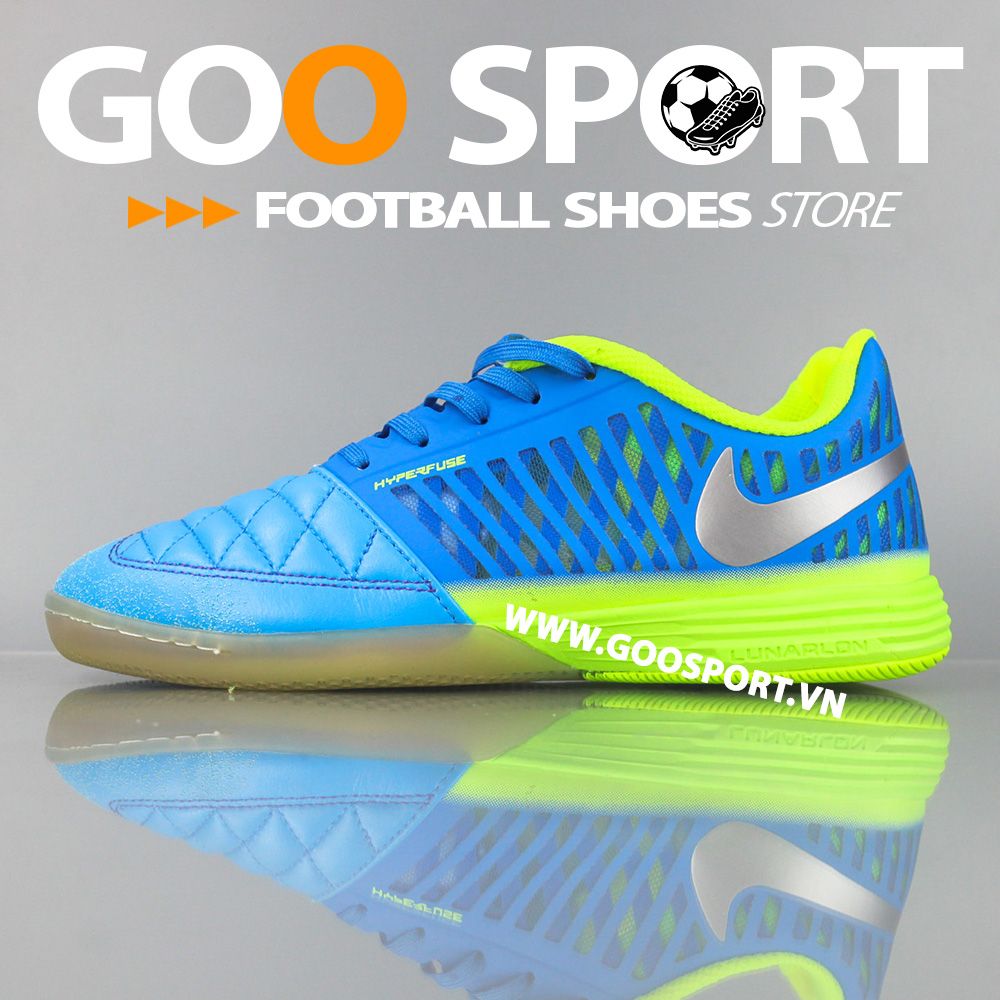 Nike Lunar Gato 2 IC xanh dương dạ quang