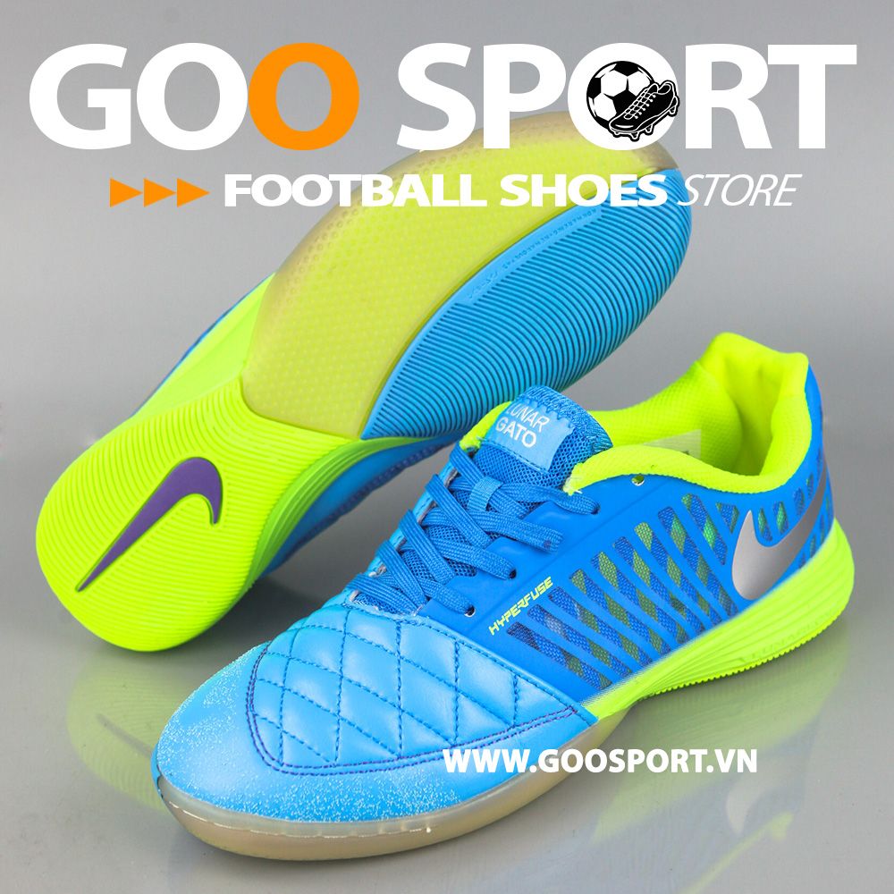 Nike Lunar Gato 2 IC xanh dương dạ quang