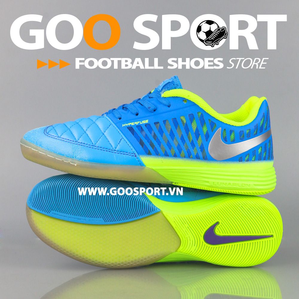 Nike Lunar Gato 2 IC xanh dương dạ quang
