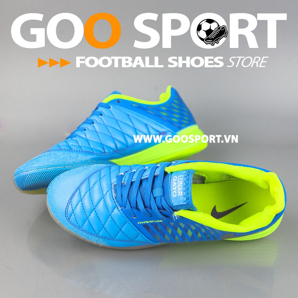 Nike Lunar Gato 2 IC xanh dương dạ quang