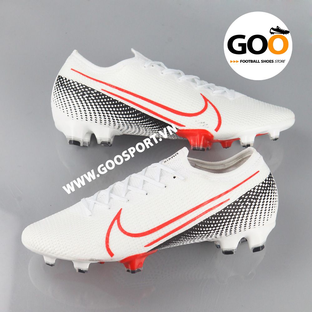 Nike Mercurial Vapor 13 FG trắng gót đen - Giày đá bóng sân cỏ tự nhiên