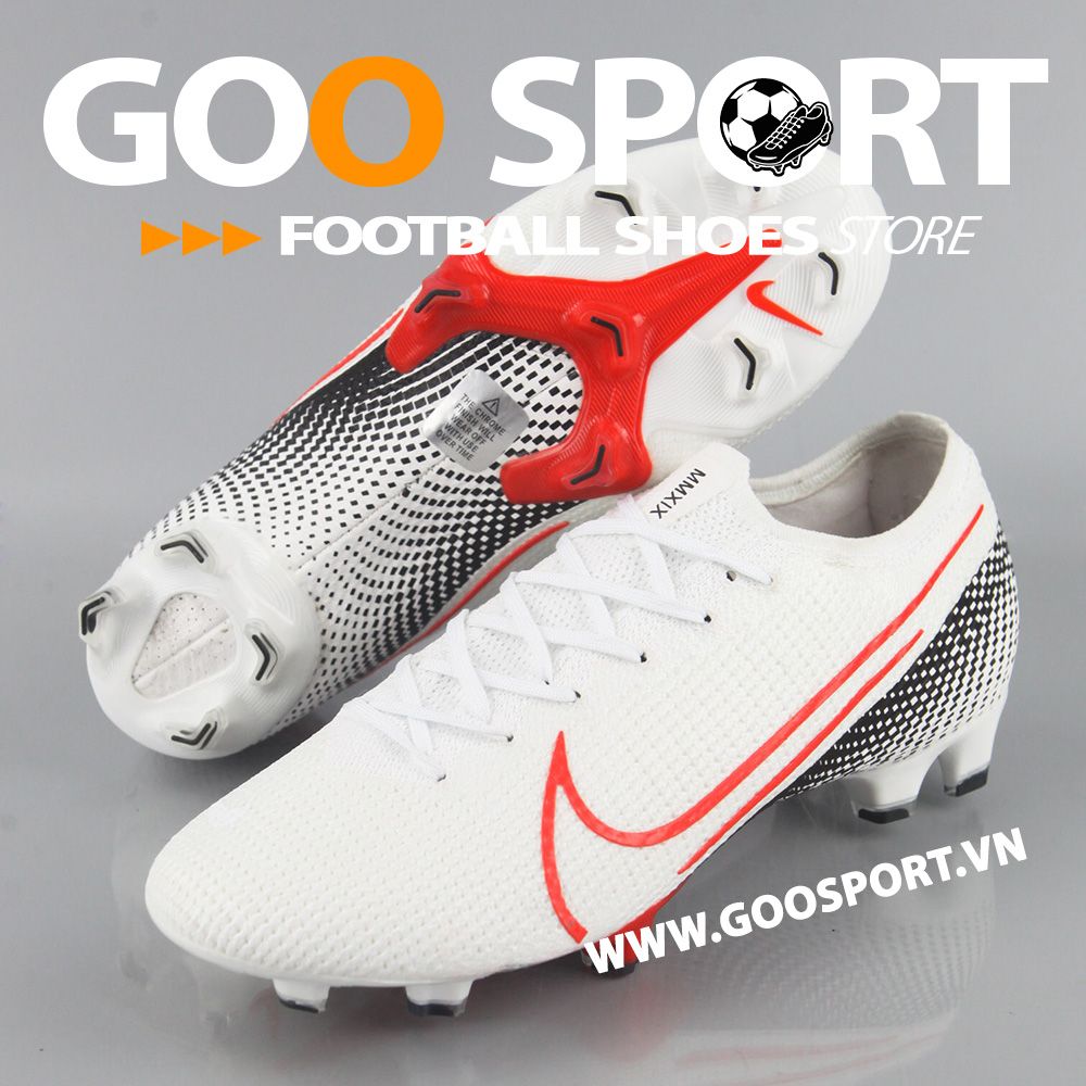 Nike Mercurial Vapor 13 FG trắng gót đen - Giày đá bóng sân cỏ tự nhiên