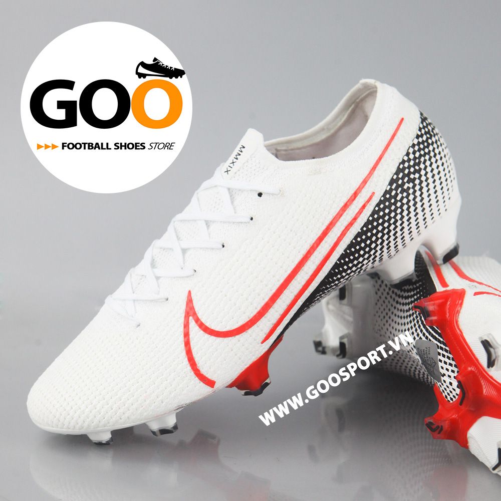 Nike Mercurial Vapor 13 FG trắng gót đen - Giày đá bóng sân cỏ tự nhiên
