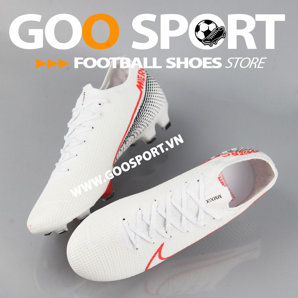 Nike Mercurial Vapor 13 FG trắng gót đen - Giày đá bóng sân cỏ tự nhiên