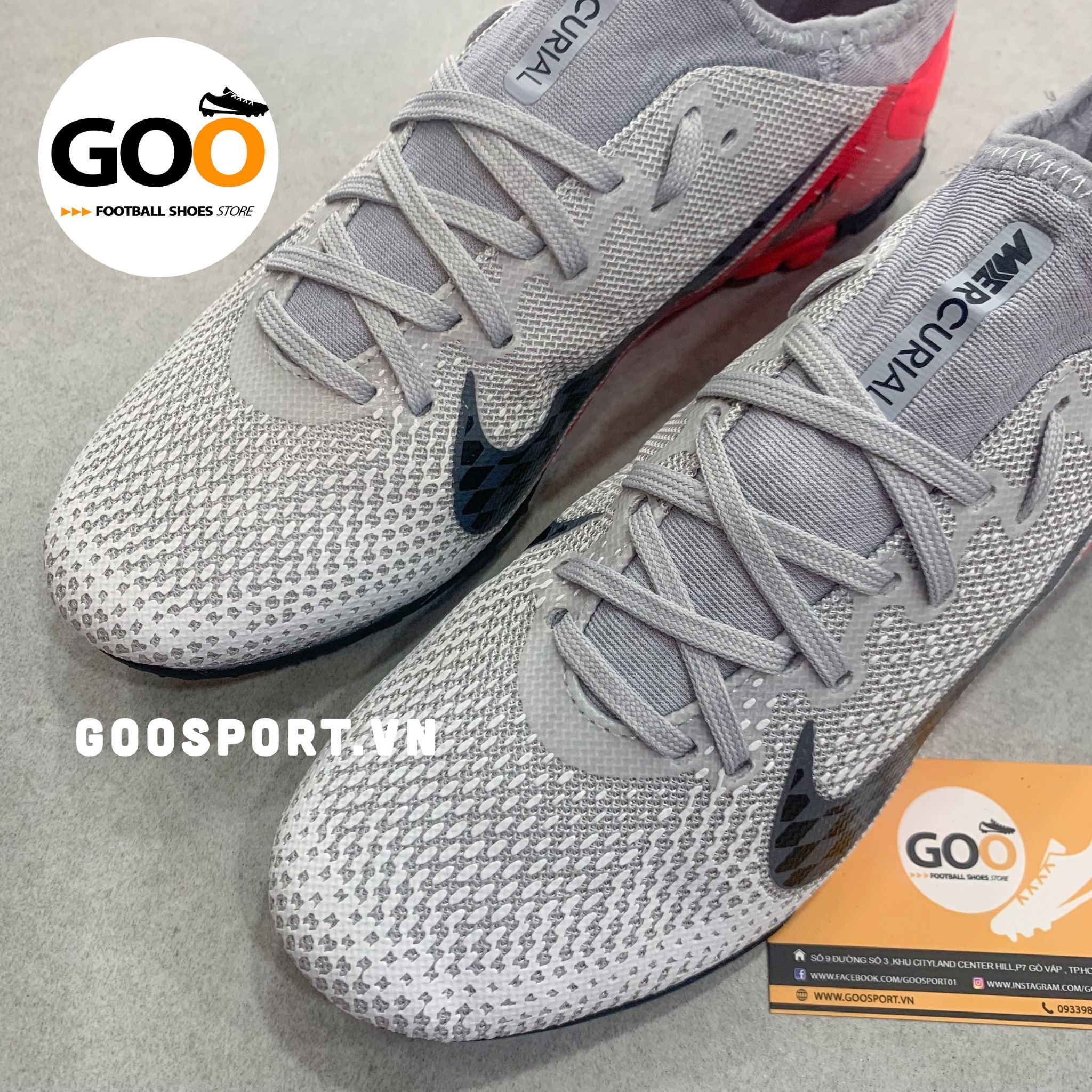 Nike Mercurial Vapor 13 TF racing xám đỏ