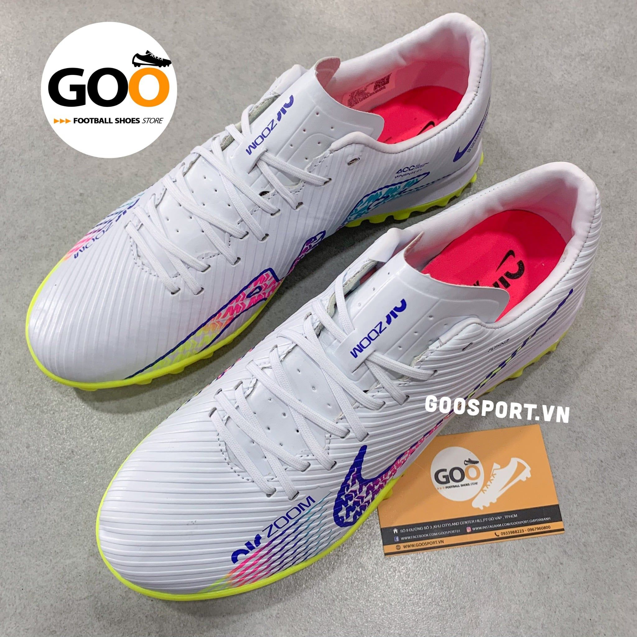 Mercurial Vapor 15 TF cổ rời trắng sọc vàng
