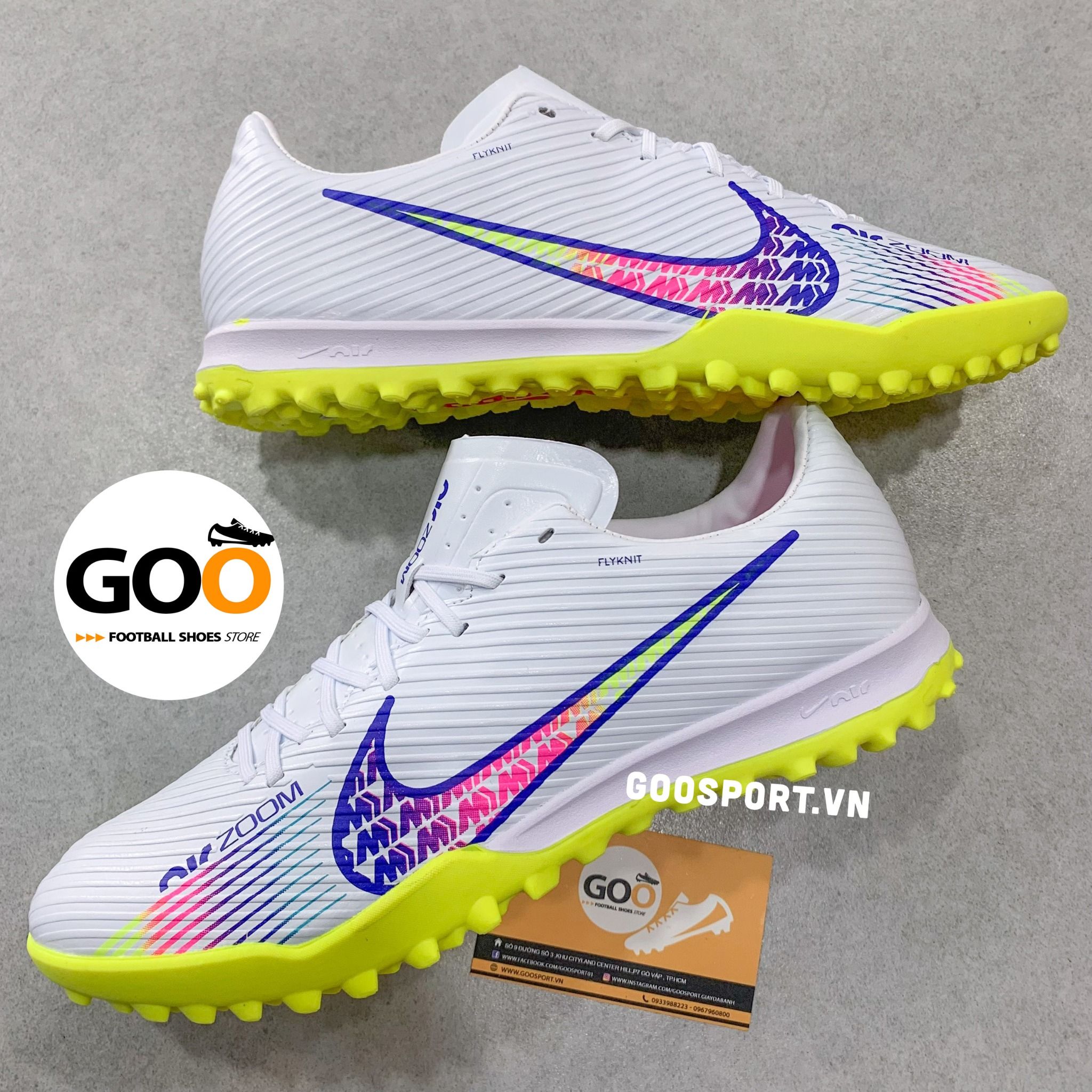 Mercurial Vapor 15 TF cổ rời trắng sọc vàng